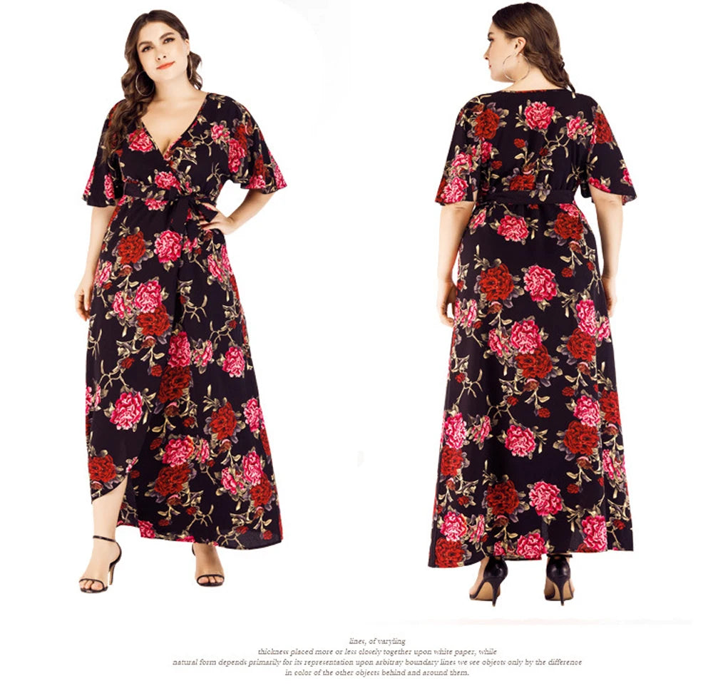 XL-6XL Curvy Clothing Casual Woman Long Dresses Knit Middle-aged Women Dress Short-Sleeved Sexy Female Large Size Summer Dress XL-6XL Curvy Clothing Casual Woman Long Dresses Knit Middle-aged Women Dress Short-Sleeved Sexy Female Large Size Summer Dress
